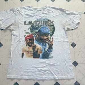 Lil Durk Rap Tee Mens Large White Make America OTF Again Bootleg Style Graphic